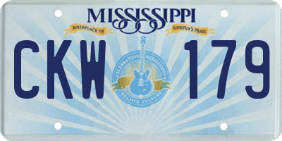 MS license plate CKW179