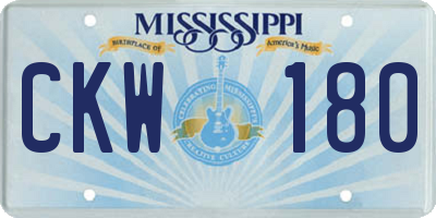 MS license plate CKW180