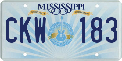 MS license plate CKW183