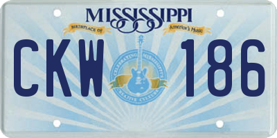 MS license plate CKW186