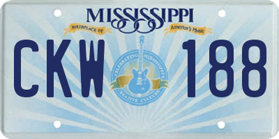 MS license plate CKW188