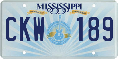 MS license plate CKW189