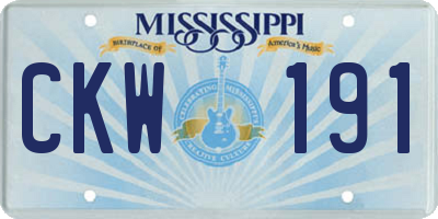 MS license plate CKW191