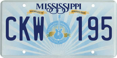 MS license plate CKW195
