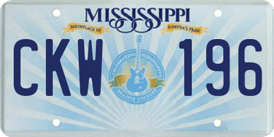 MS license plate CKW196