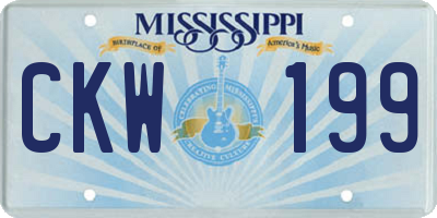 MS license plate CKW199