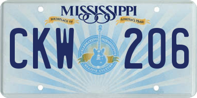 MS license plate CKW206