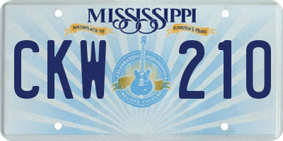 MS license plate CKW210