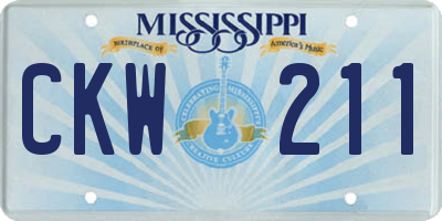 MS license plate CKW211
