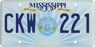MS license plate CKW221