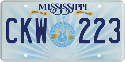 MS license plate CKW223
