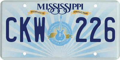 MS license plate CKW226