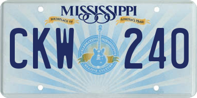 MS license plate CKW240