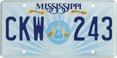 MS license plate CKW243