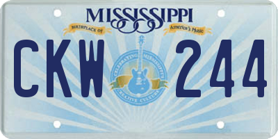 MS license plate CKW244