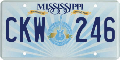 MS license plate CKW246