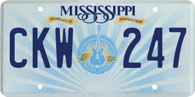 MS license plate CKW247