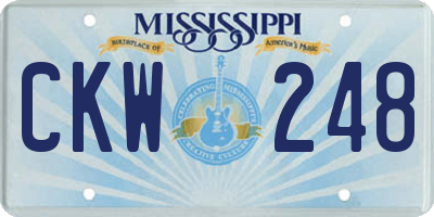 MS license plate CKW248