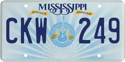 MS license plate CKW249