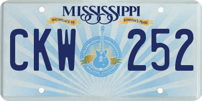 MS license plate CKW252
