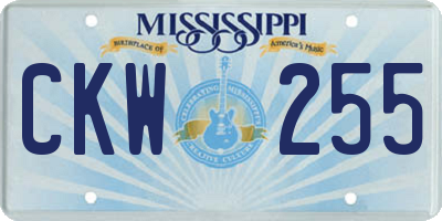 MS license plate CKW255