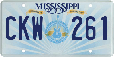 MS license plate CKW261