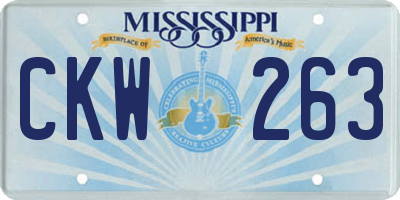 MS license plate CKW263