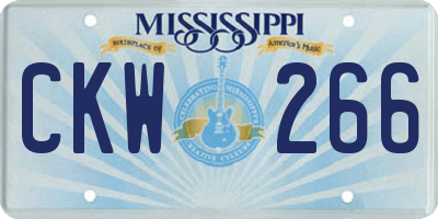 MS license plate CKW266