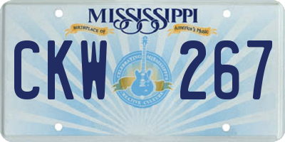 MS license plate CKW267