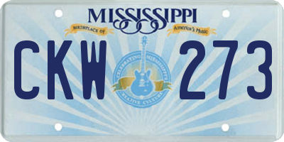 MS license plate CKW273