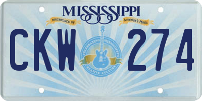 MS license plate CKW274