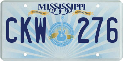 MS license plate CKW276
