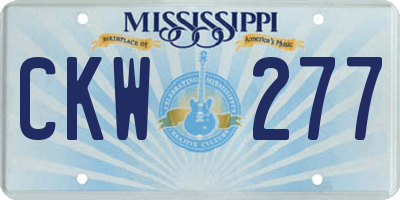 MS license plate CKW277