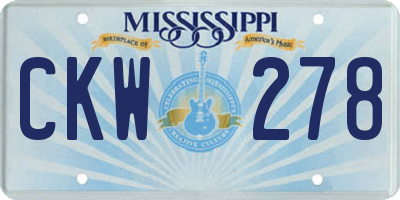 MS license plate CKW278