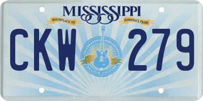 MS license plate CKW279