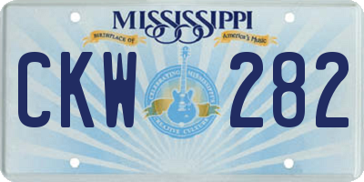 MS license plate CKW282