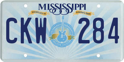 MS license plate CKW284