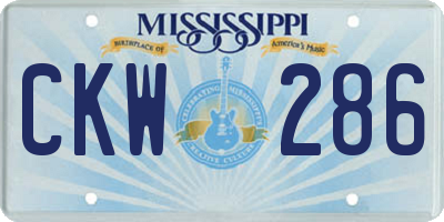 MS license plate CKW286