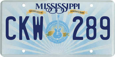 MS license plate CKW289