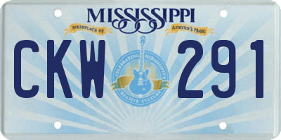MS license plate CKW291