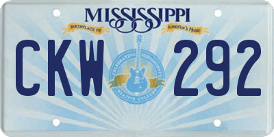 MS license plate CKW292