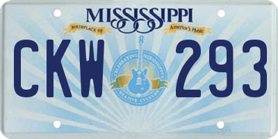 MS license plate CKW293