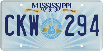 MS license plate CKW294
