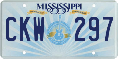 MS license plate CKW297