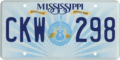 MS license plate CKW298