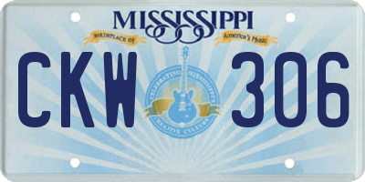 MS license plate CKW306