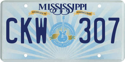 MS license plate CKW307