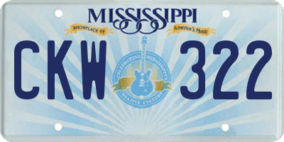 MS license plate CKW322
