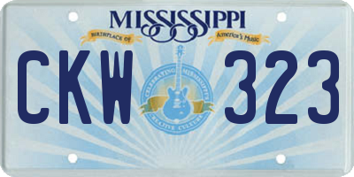 MS license plate CKW323