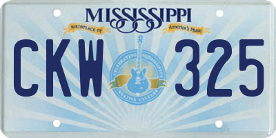 MS license plate CKW325